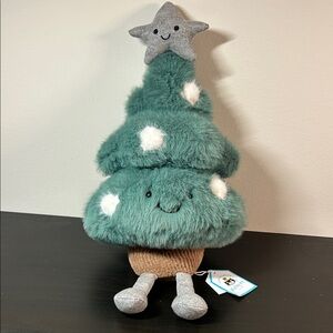 Jellycat Festive Green Plush Tree with Gray Star